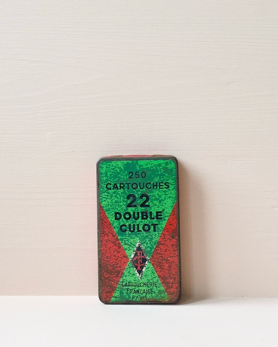 Oud Frans munitieblikje uit Parijs, Cartoucherie Francaise, Ophalen of Verzenden, Gebruikt, Overige, Overige merken