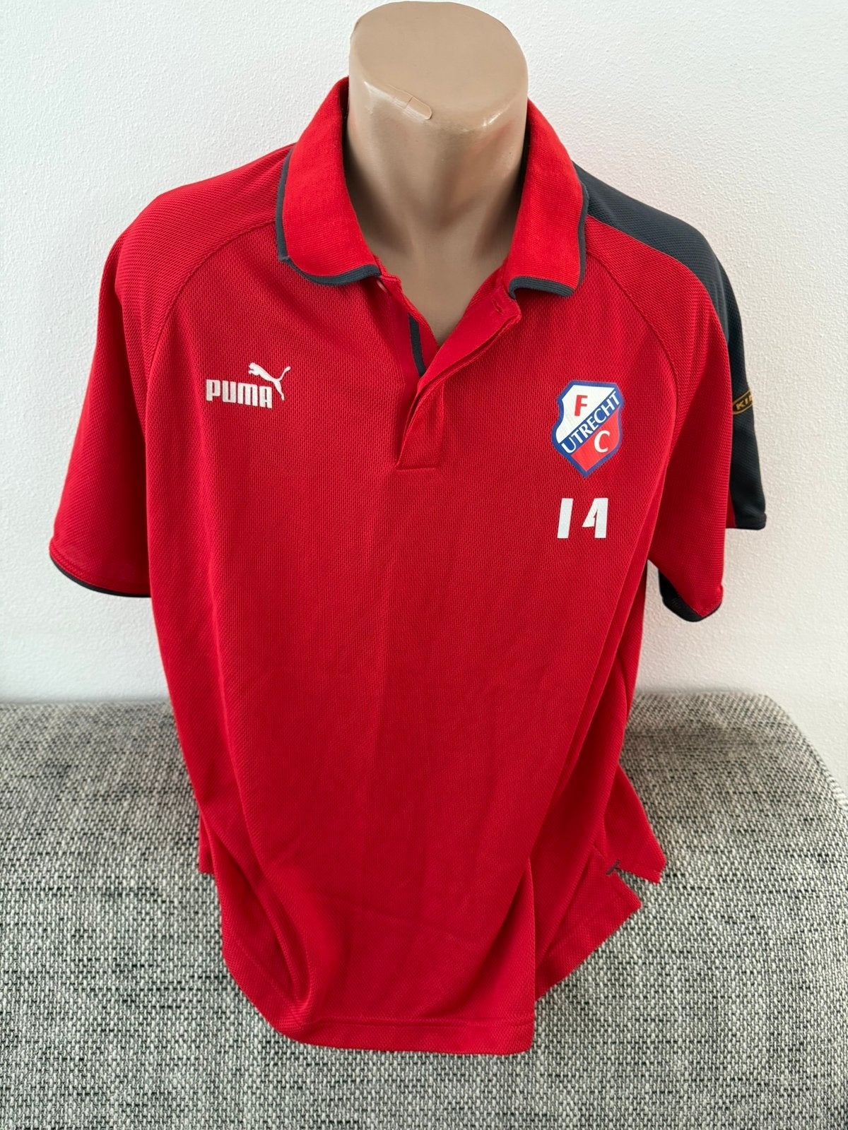 FC Utrecht voetbalshirt / spelerspolo nr 14 - XL, Ophalen of Verzenden, Zo goed als nieuw, F.C. Utrecht, Shirt