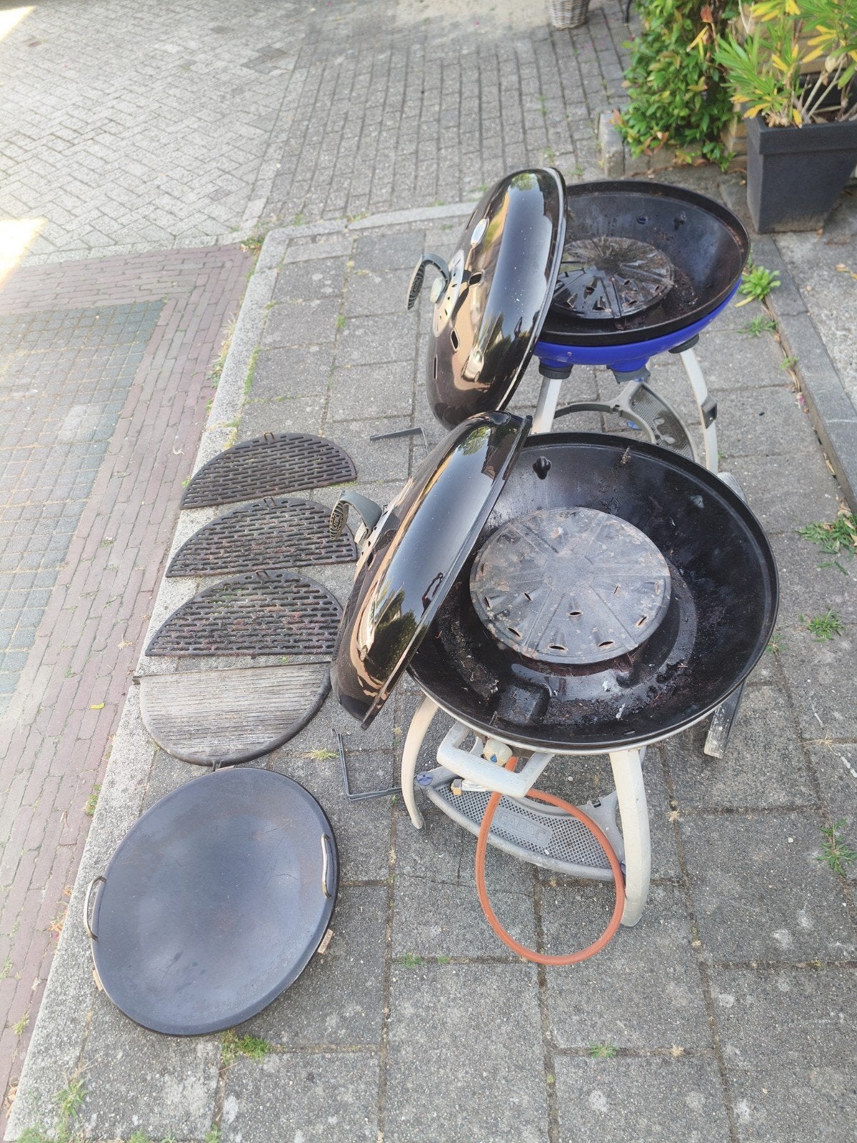 2 XXL Cadac Skottelbraai gas BBQ's met accessoires., Ophalen of Verzenden, Gebruikt