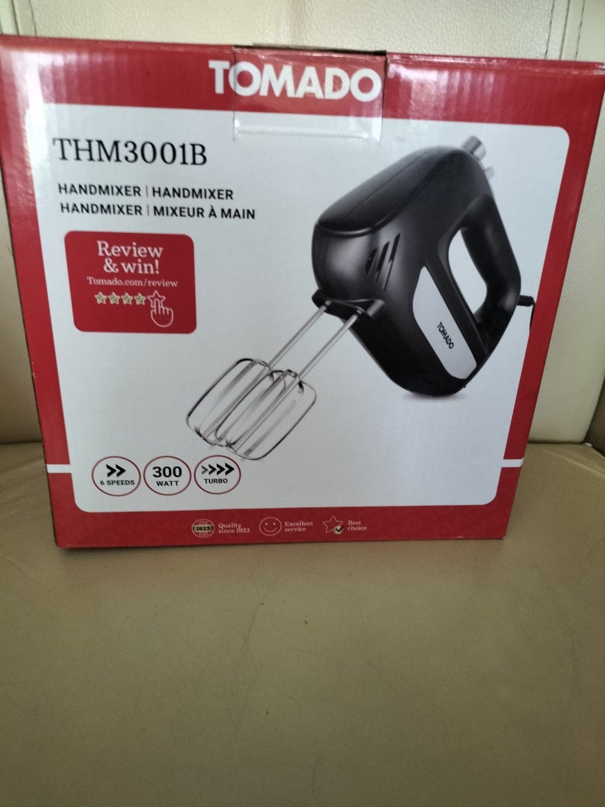 Tomado THM3001B Handmixer - 300W, 6 snelheden, Turbo, Ophalen of Verzenden