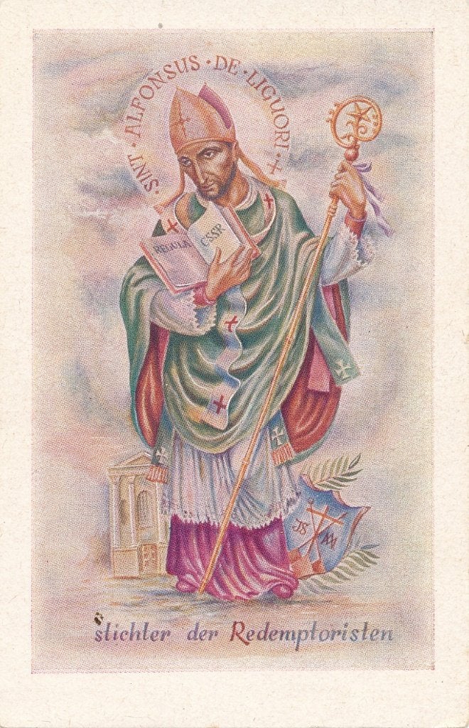 Devotie prentje van de H. Alfonsus met beschrijving, Ophalen of Verzenden, Zo goed als nieuw, Kaart of Prent, Christendom | Katholiek