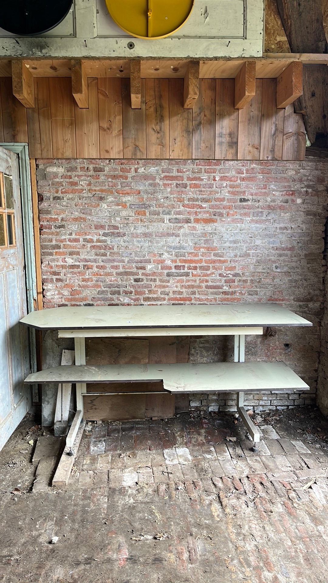 Vintage bureau met twee niveaus, Ophalen, Gebruikt, Hout, Vintage