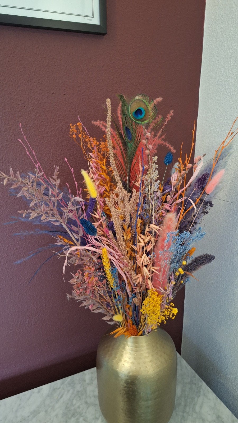 Kleurrijk droogbloemen boeket, Ophalen, Nieuw