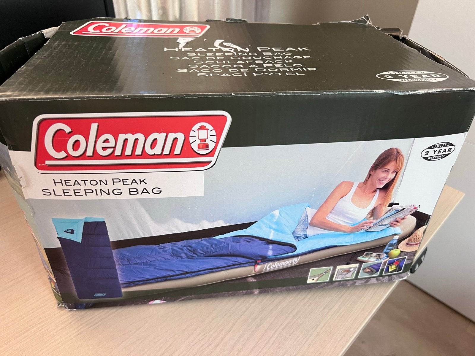 Coleman Heaton Peak Slaapzak - Blauw, 85 cm breed, Ophalen, Zo goed als nieuw