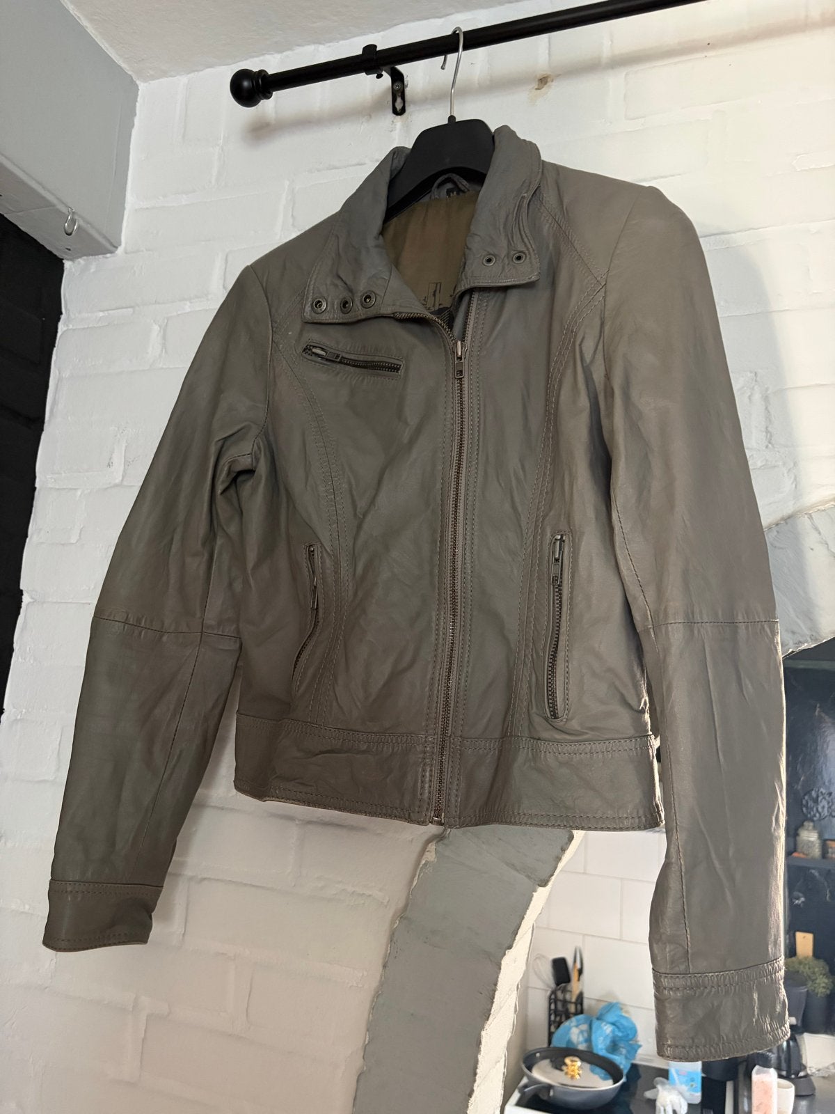 Aim 100% Leren Jas Maat M, Kleding | Dames, Ophalen of Verzenden, Gedragen, Maat 38/40 (M), Overige kleuren