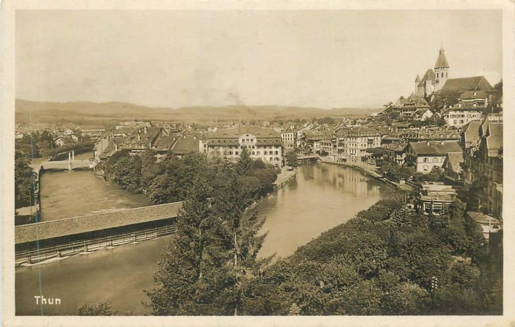 381-240-021 Thun, Verzamelen, Ansichtkaarten | Buitenland, Overig Europa, Voor 1920, Verzenden