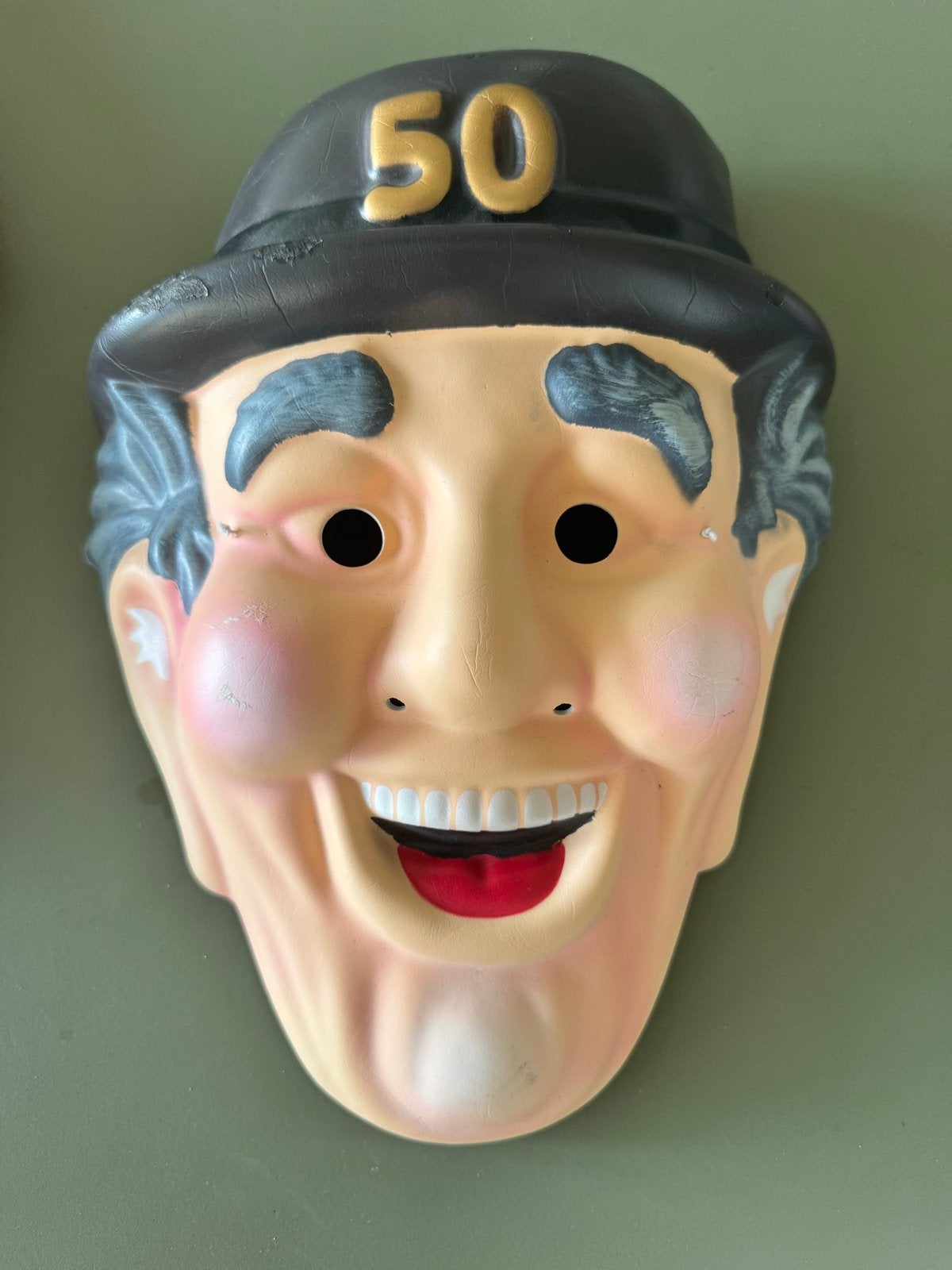 Abraham pop 50 jaar opblaasbaar met masker en stropdas, Ophalen, Gebruikt, Feestartikel, Abraham of Sarah