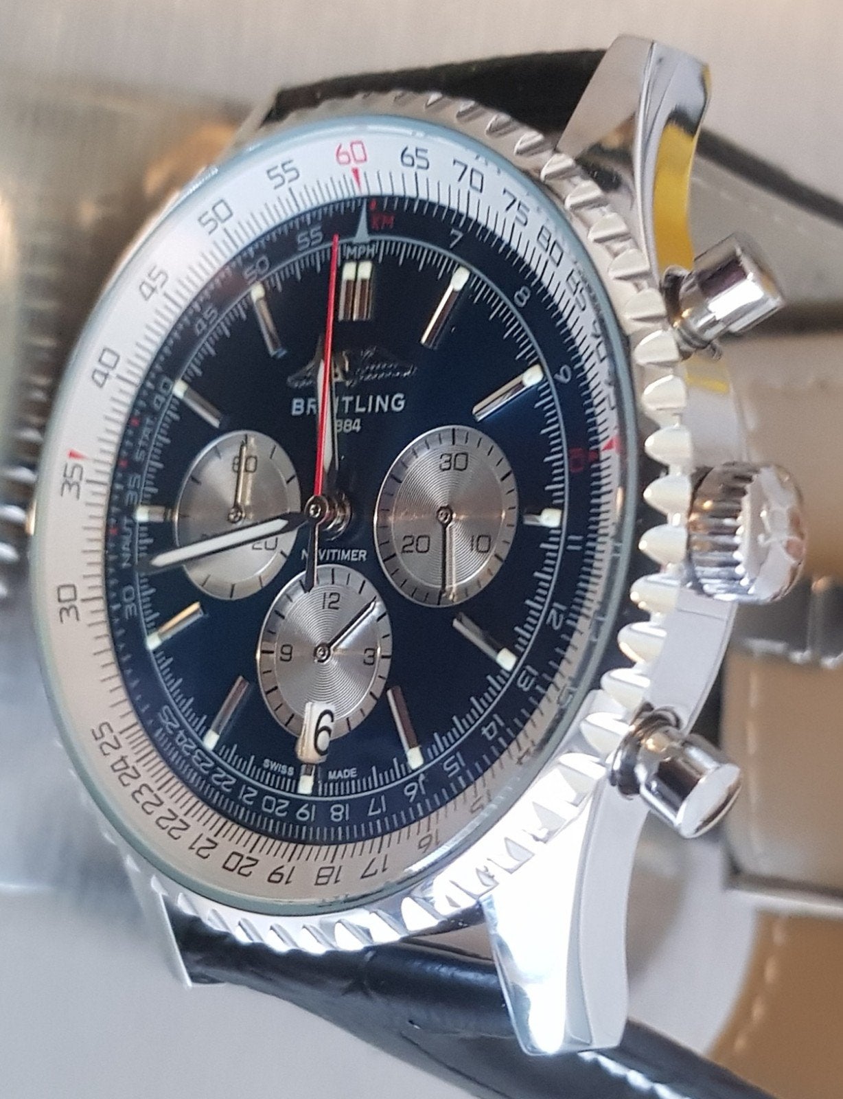 Breitling Navitimer, Sieraden, Tassen en Uiterlijk, Horloges | Heren, Ophalen of Verzenden, Nieuw, Leer, Breitling