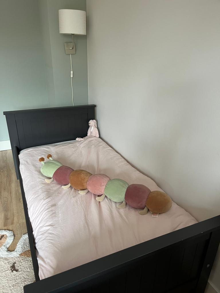 Peuterbed incl matras, Ophalen, Eenpersoons, Blauw, Hout