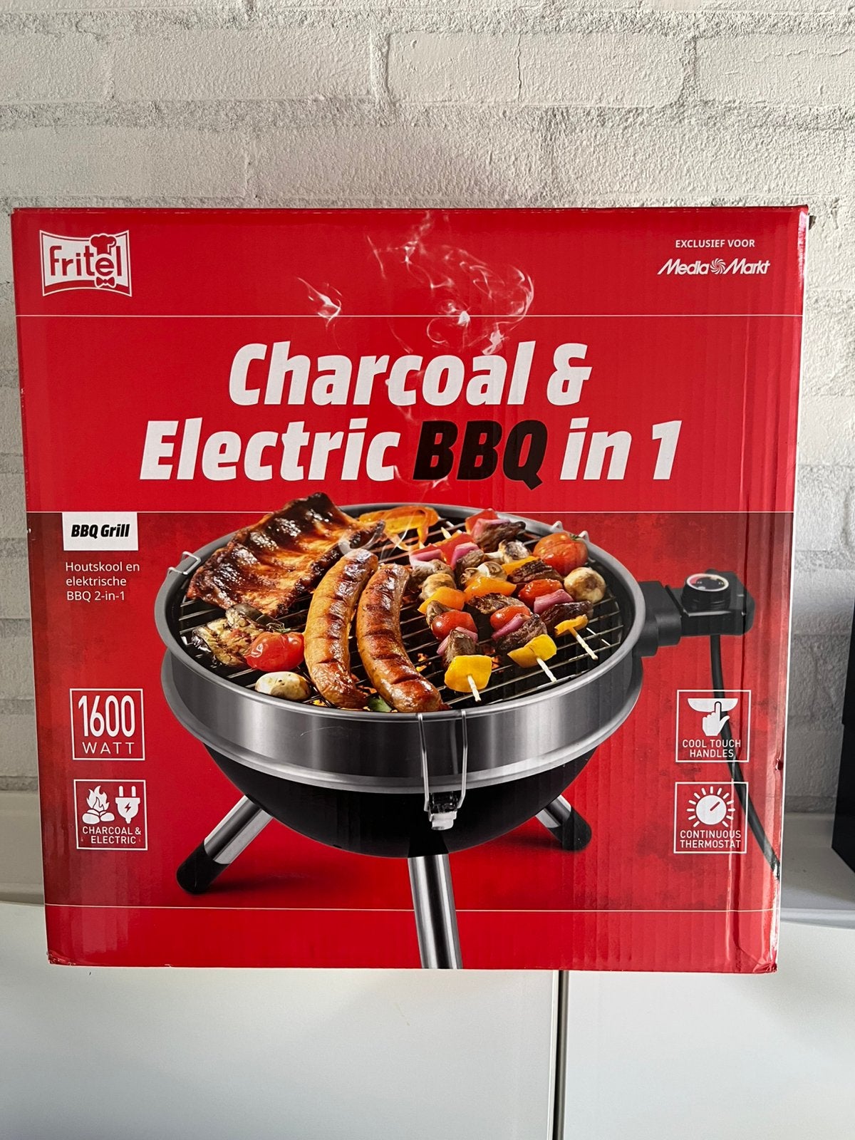 Fritel houtskool en elektrische bbq in 1 NIEUW IN DOOS, Ophalen, Nieuw