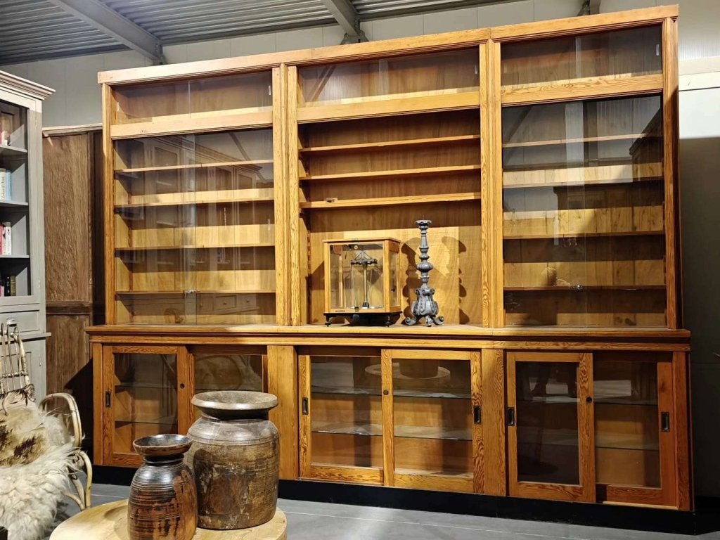 Unieke vintage laboratoriumkast | Schoolkast, Wandkast #8216, Antiek en Kunst, Ophalen of Verzenden