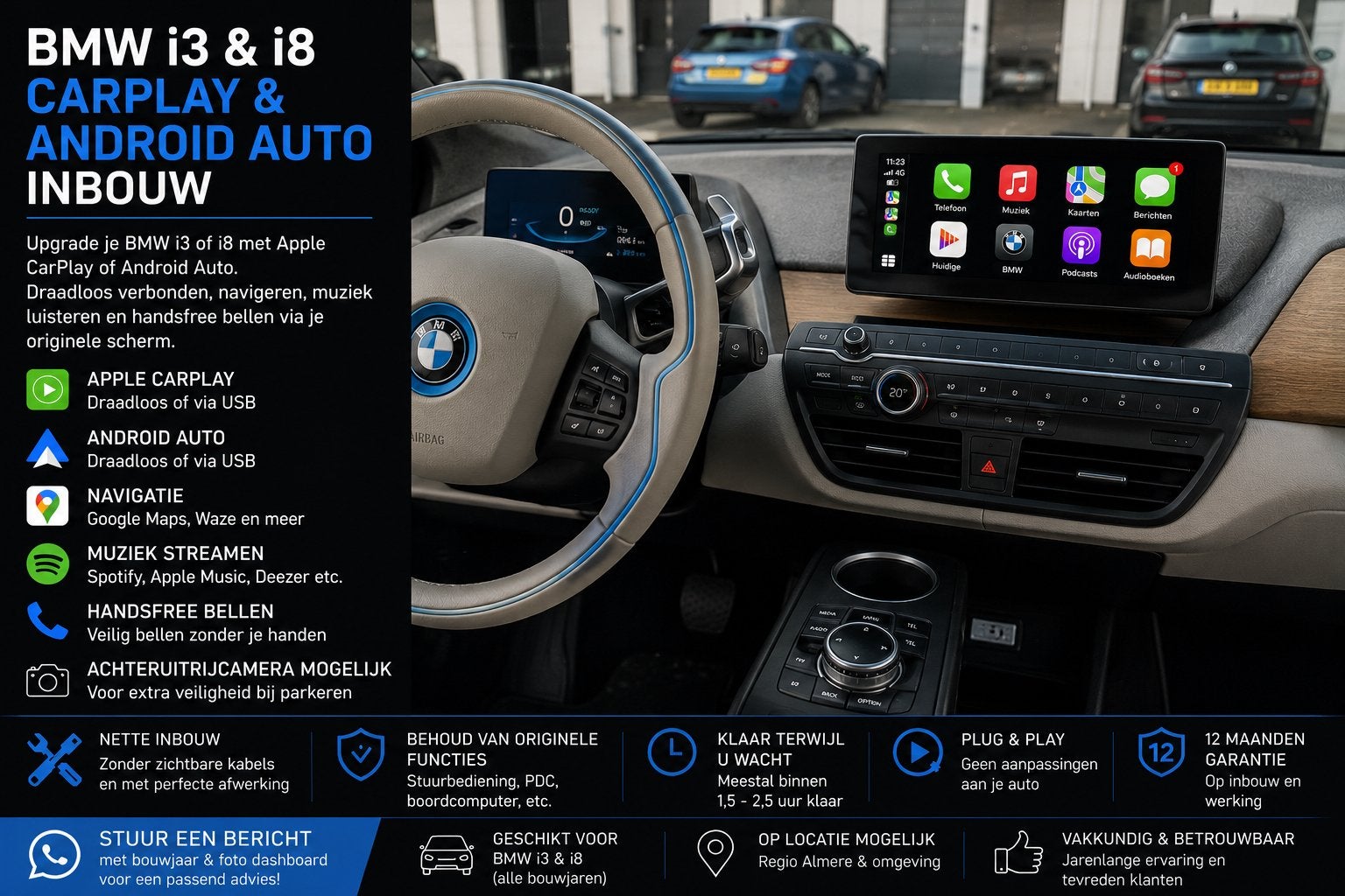 BMW i3 & i8 CarPlay & Android Auto Inbouw, Ophalen, Nieuw