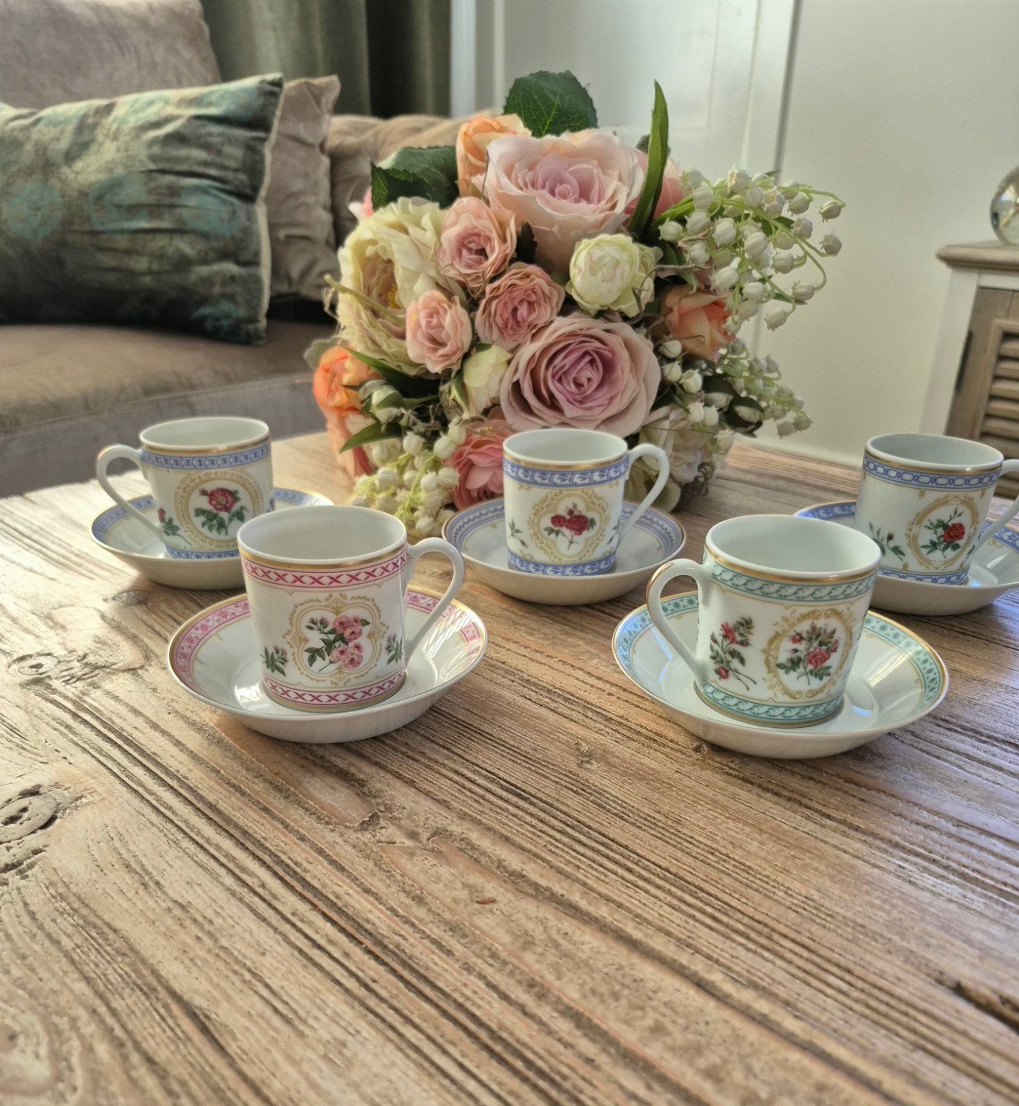 Set van 5 Haviland Demitasse kopjes en schotels, Ophalen of Verzenden