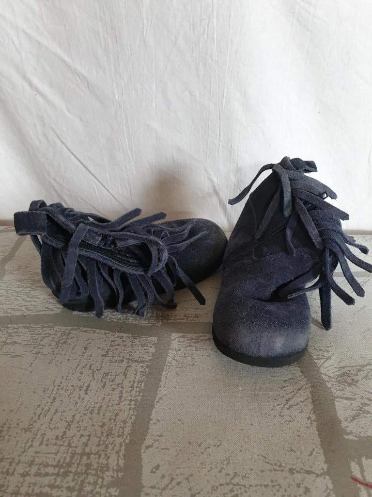 Gave blauwe leren laarsjes, franjes. mt 28 Merk Next, Meisje, ., Ophalen of Verzenden, .