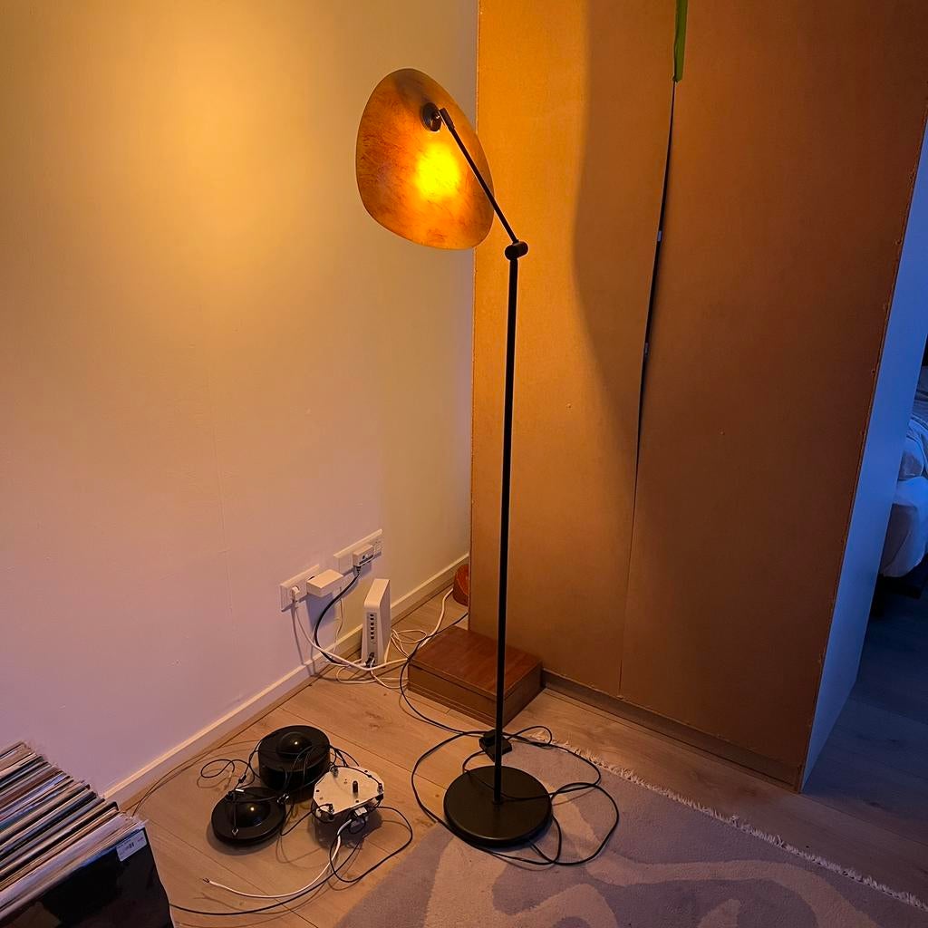 Queens Gallery Utrecht staande lamp jaren 80, Ophalen, Gebruikt, Vintage, Glas