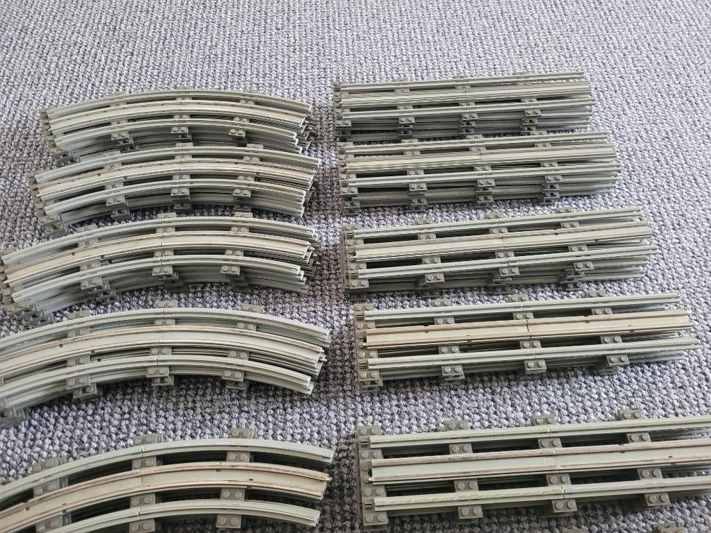 Partij Z311=Lego 12v trein rails, 50x Recht + 54x Bocht, Lego, Lego, Gebruikt, Lego