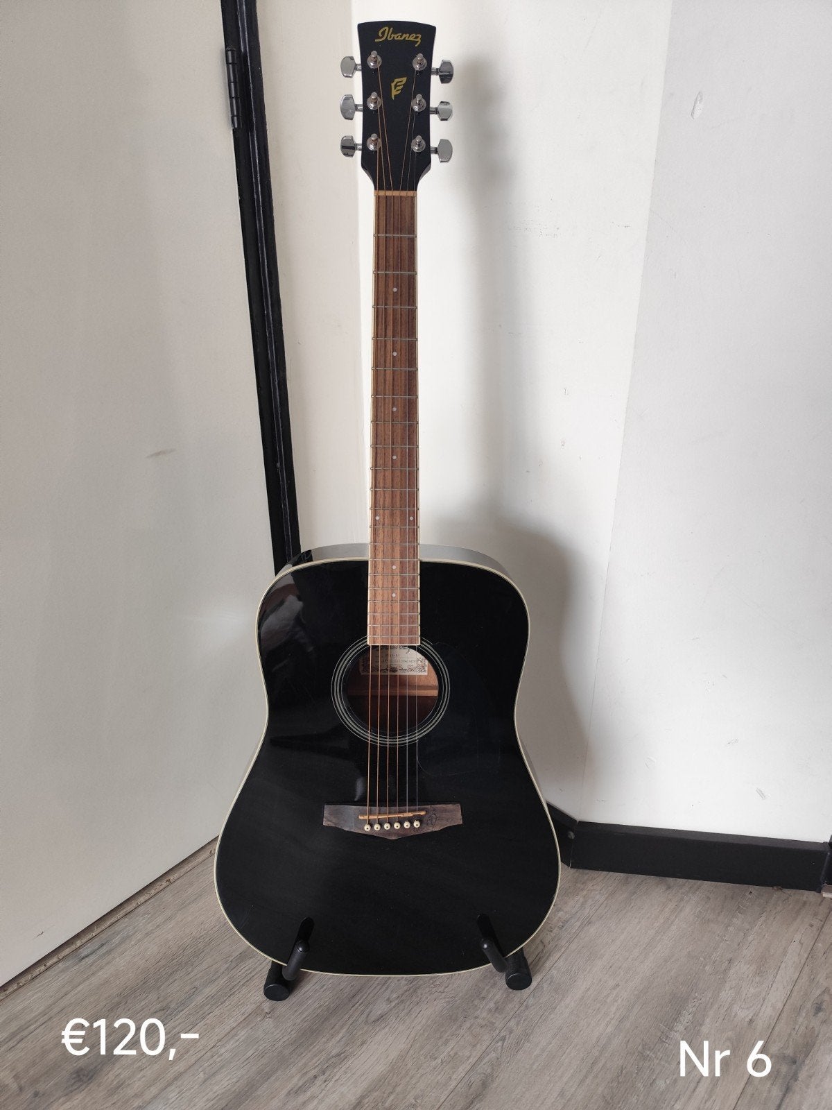 Ibanez PF15-BK akoestische gitaar zwart, Ophalen, Gebruikt, Western- of Steelstringgitaar