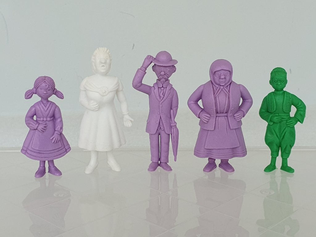 Lot van 5 Kuifje Tintin figuren (Esso, Belvision) (5), Ophalen of Verzenden, Kuifje, Gebruikt, Beeldje of Figuurtje