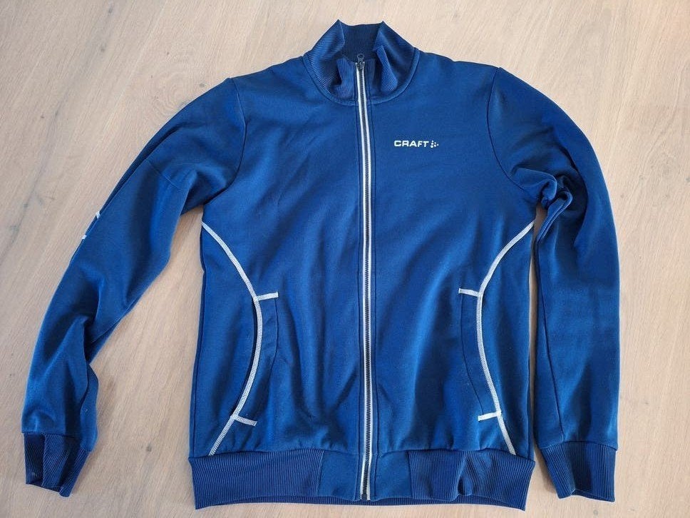Craft jongens sportjack/trainingsvest Blauw - Maat 158/164, Gebruikt, Ophalen of Verzenden, Jas, Jongen