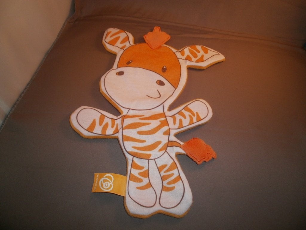 cz zetje zebra/giraf knisper doekje oranje/wit katoen en, Oranje, Overige merken, Giraf, Overige karakters