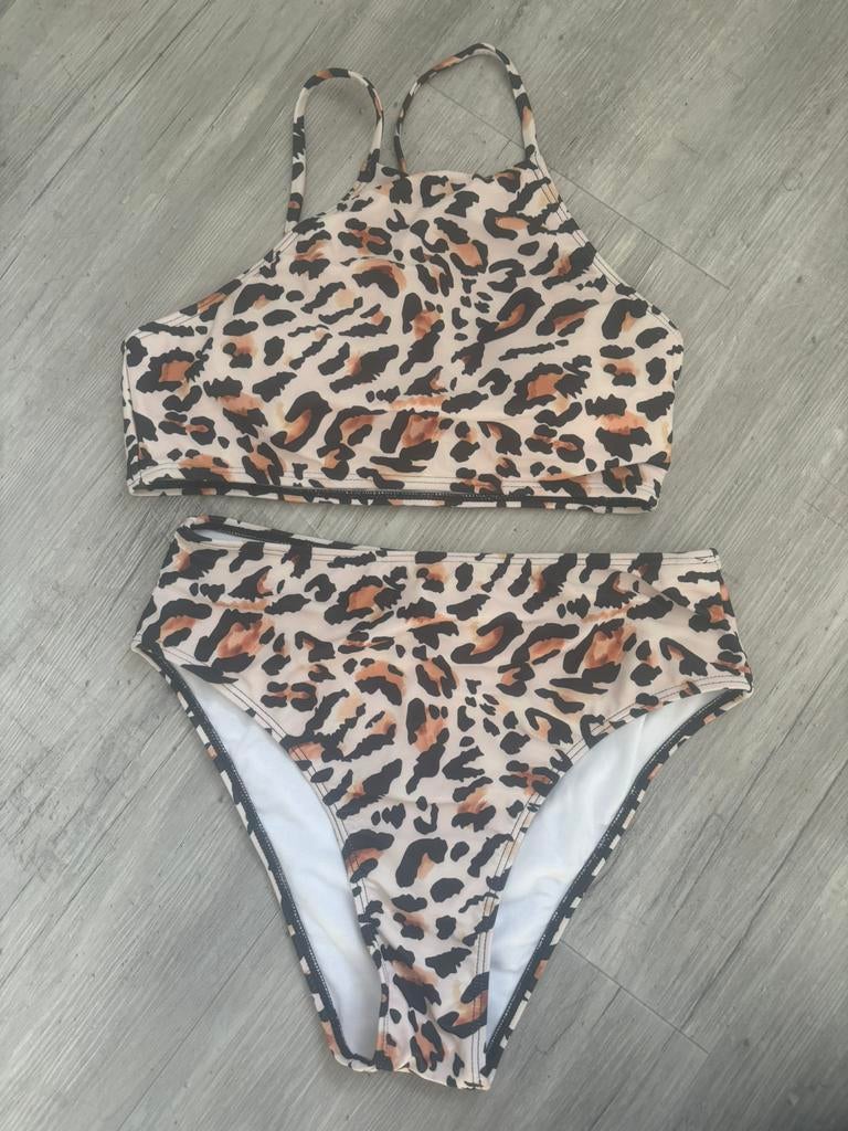 Shein bikini maat Xs tijgerprint, Ophalen of Verzenden, Zo goed als nieuw, Bruin, Bikini