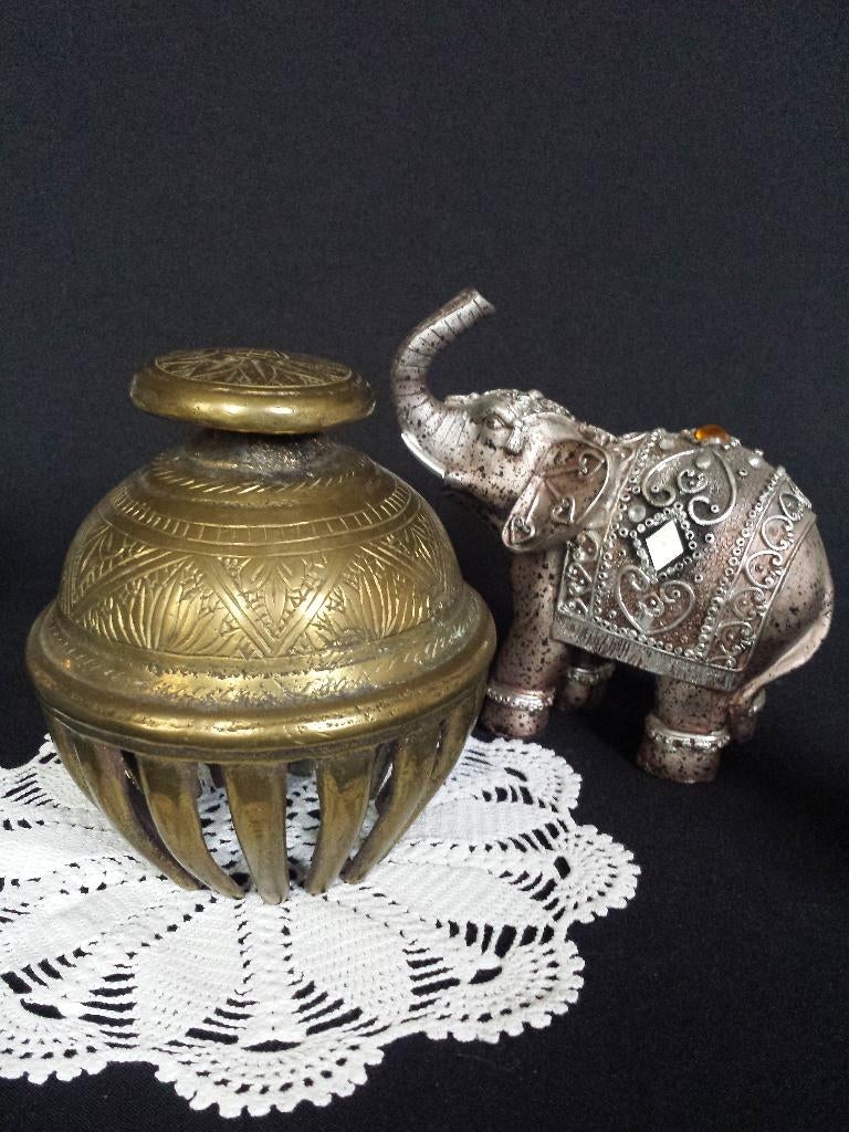 Oude Olifantenbel / Klauwbel / Waarschuwingsbel uit INDIA, Antiek en Kunst, Ophalen of Verzenden, Koper