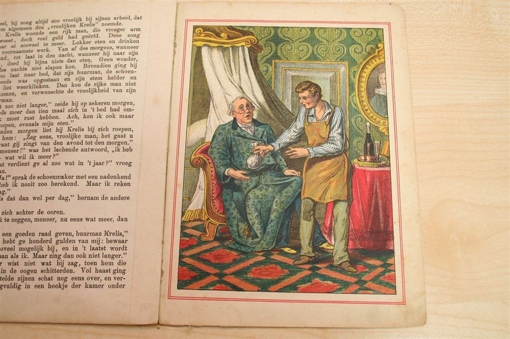 Antiek Kinderboek [1890] met Kleurenplaten, Antiek en Kunst, Ophalen of Verzenden