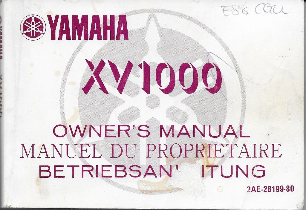 Yamaha XV1000 owner manual (1745z), Motoren, Verzenden, Yamaha