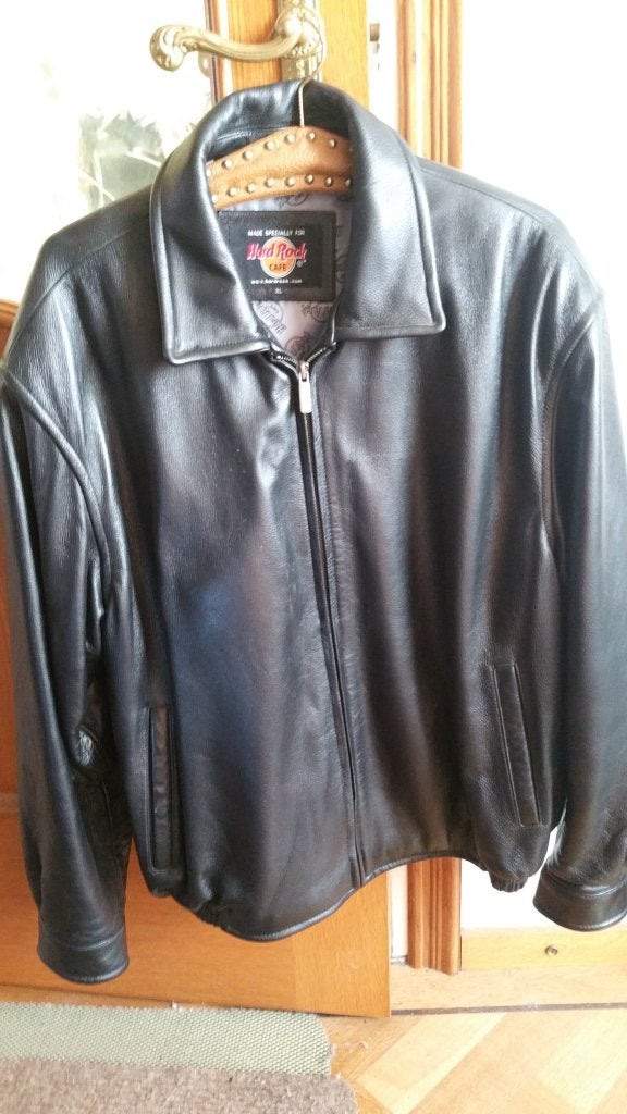 Leren Jas HardRock Cafe Kopenhagen te Koop, Zwart, Maat 56/58 (XL), Zo goed als nieuw, Ophalen of Verzenden