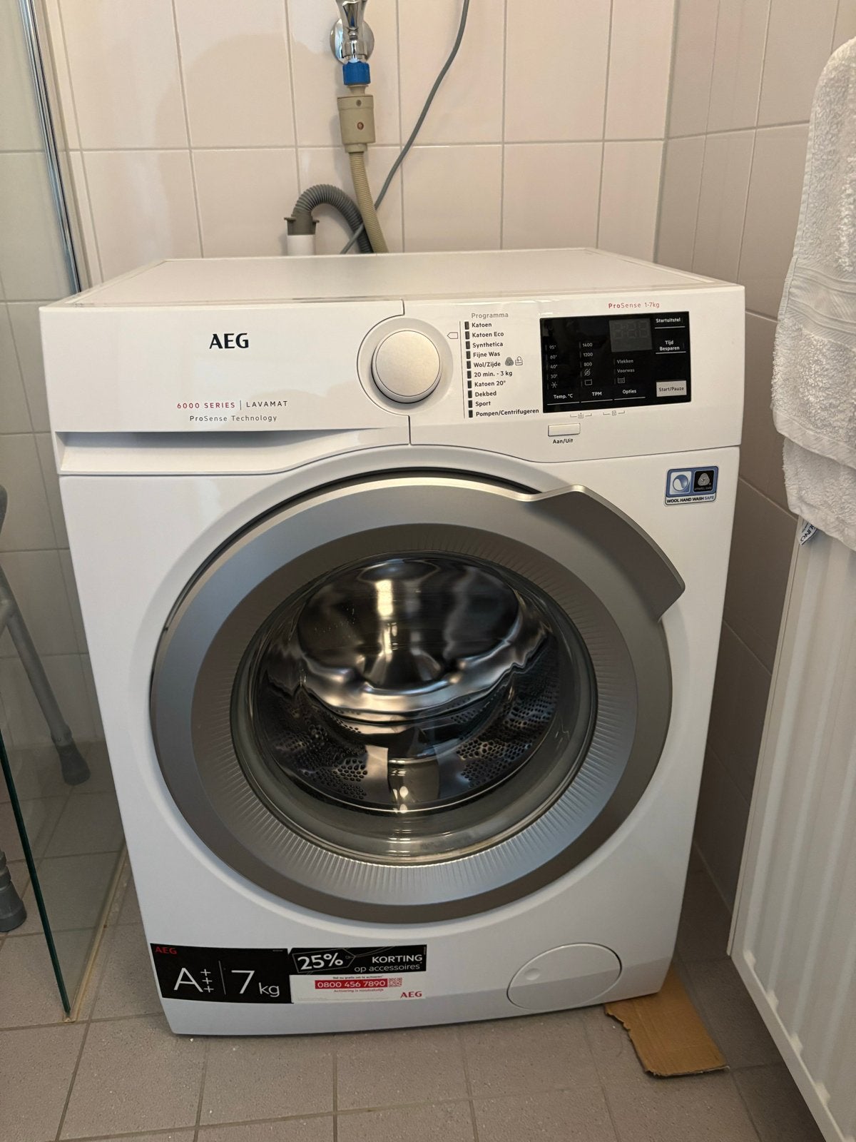 AEG Wasmachine 7kg - Zo goed als nieuw, Ophalen of Verzenden, Zo goed als nieuw, Aeg, 85 tot 90 cm