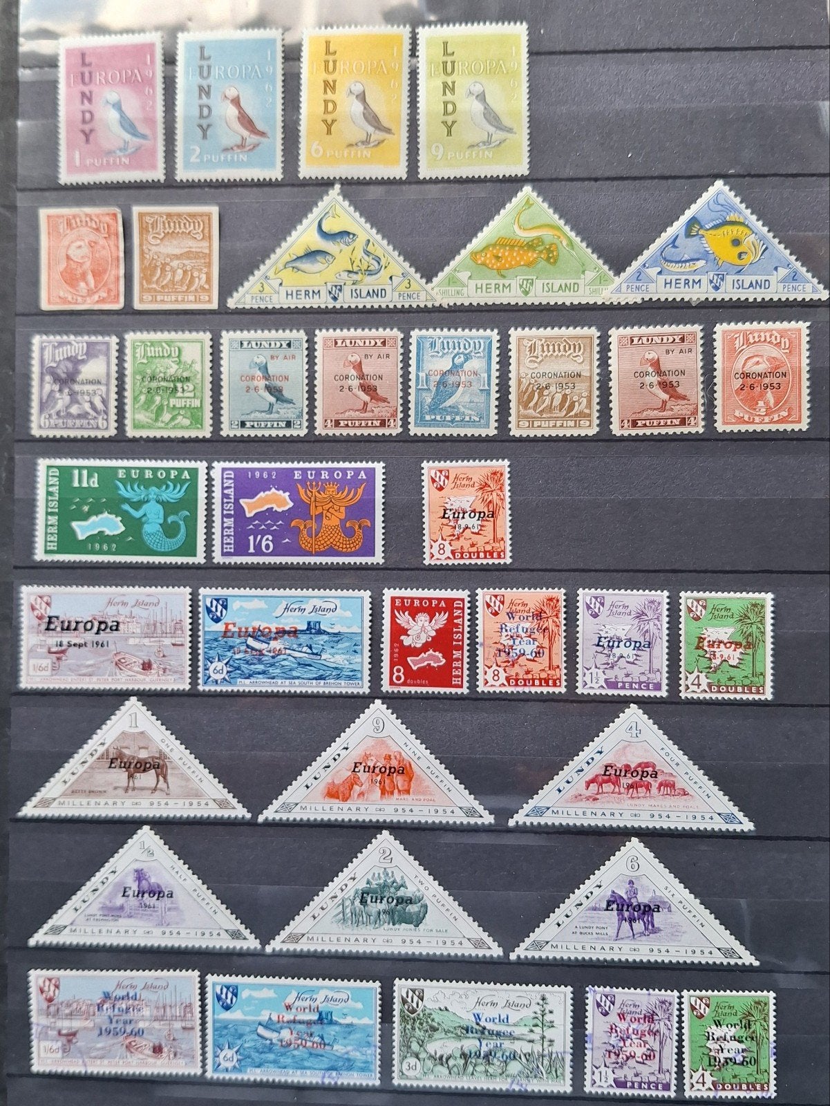 Kavel zegels Lundy en Herm Island, Postzegels en Munten, Ophalen of Verzenden, Gestempeld