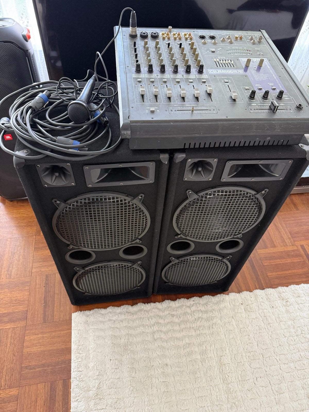 Complete PA set: Omnitronic speakers & power mixer, Ophalen, Gebruikt