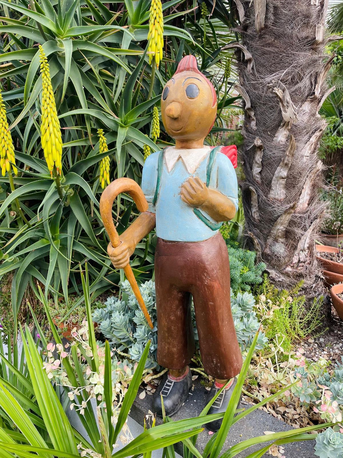 Vintage houten kuifje beeld , puntgaaf 60 cm, Ophalen of Verzenden, Gebruikt, Overige typen