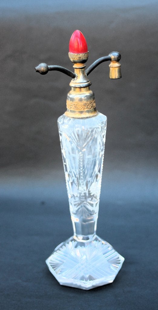 Vintage Art-Nouveau Kristallen Parfum fles Jaren '10/'20, Antiek en Kunst, Ophalen of Verzenden