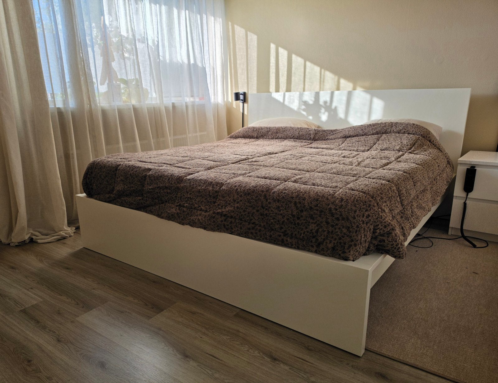 TEAB IKEA MALM bedombouw + 2x lattenbodem elek. verstelbaar, Huis en Inrichting, Ophalen, Wit, Tweepersoons, 180 cm