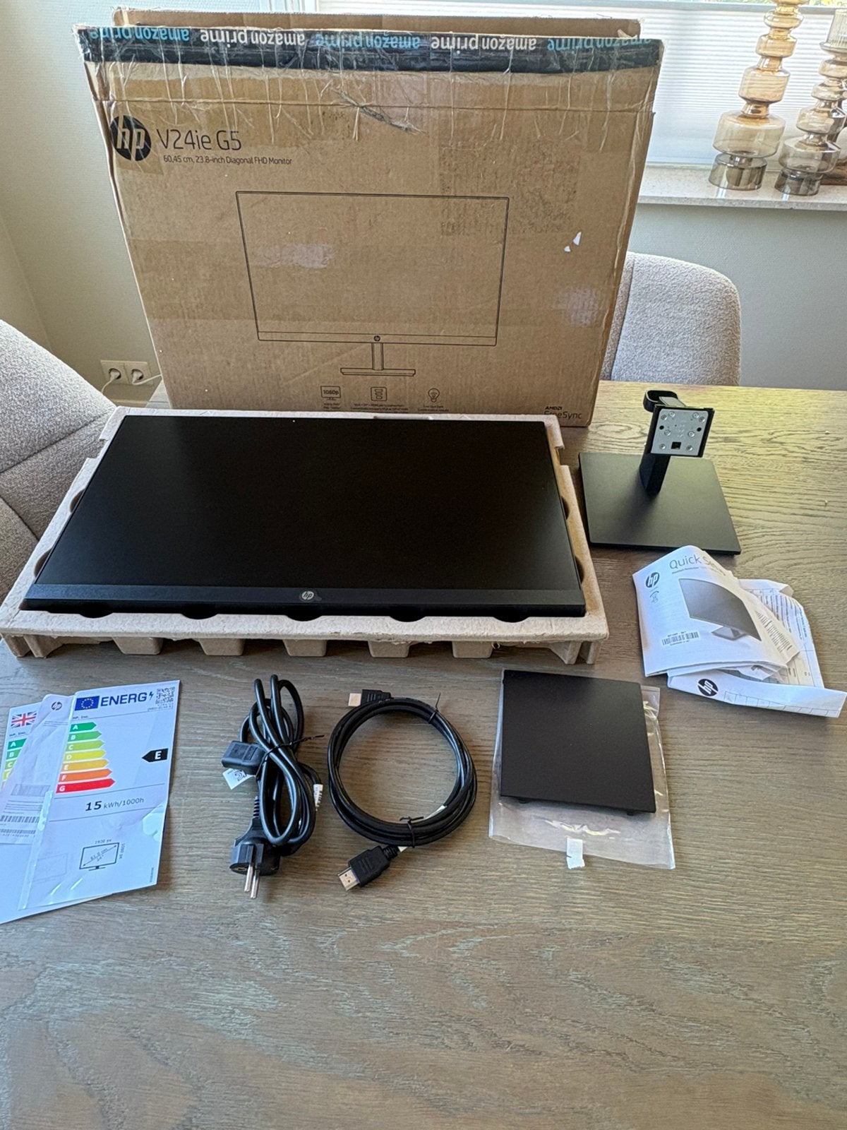 HP V24ie G5 - Monitor, Computers en Software, Monitoren, !, !, Ophalen of Verzenden, Zo goed als nieuw