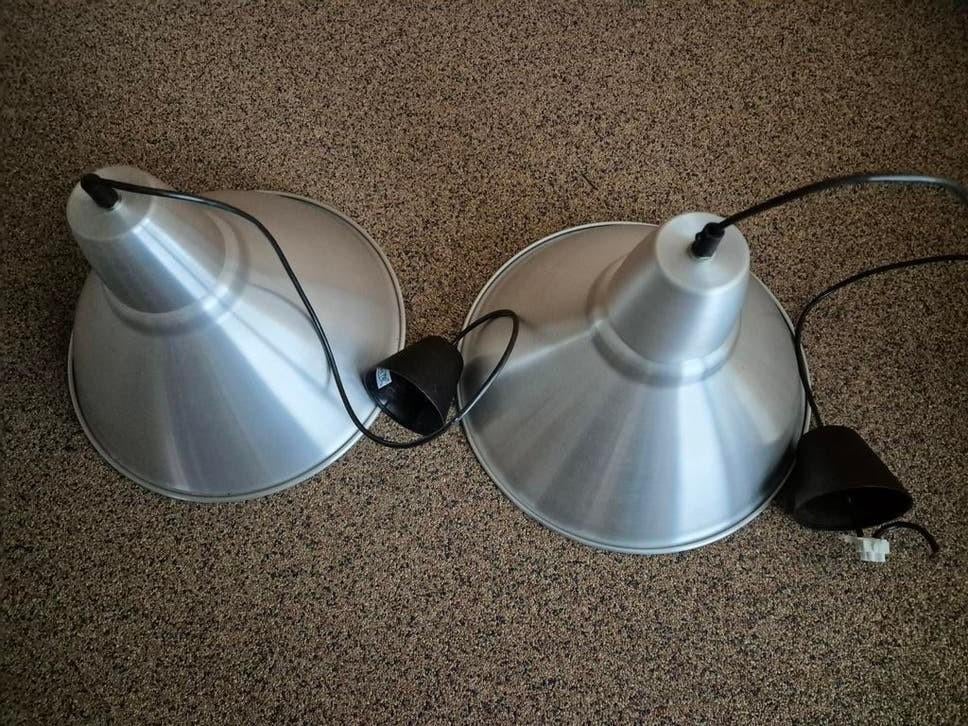 Vintage Ikea Foto hanglampen (2 stuks) - Aluminium, Ophalen, Gebruikt, Industrieel, Modern, Metaal