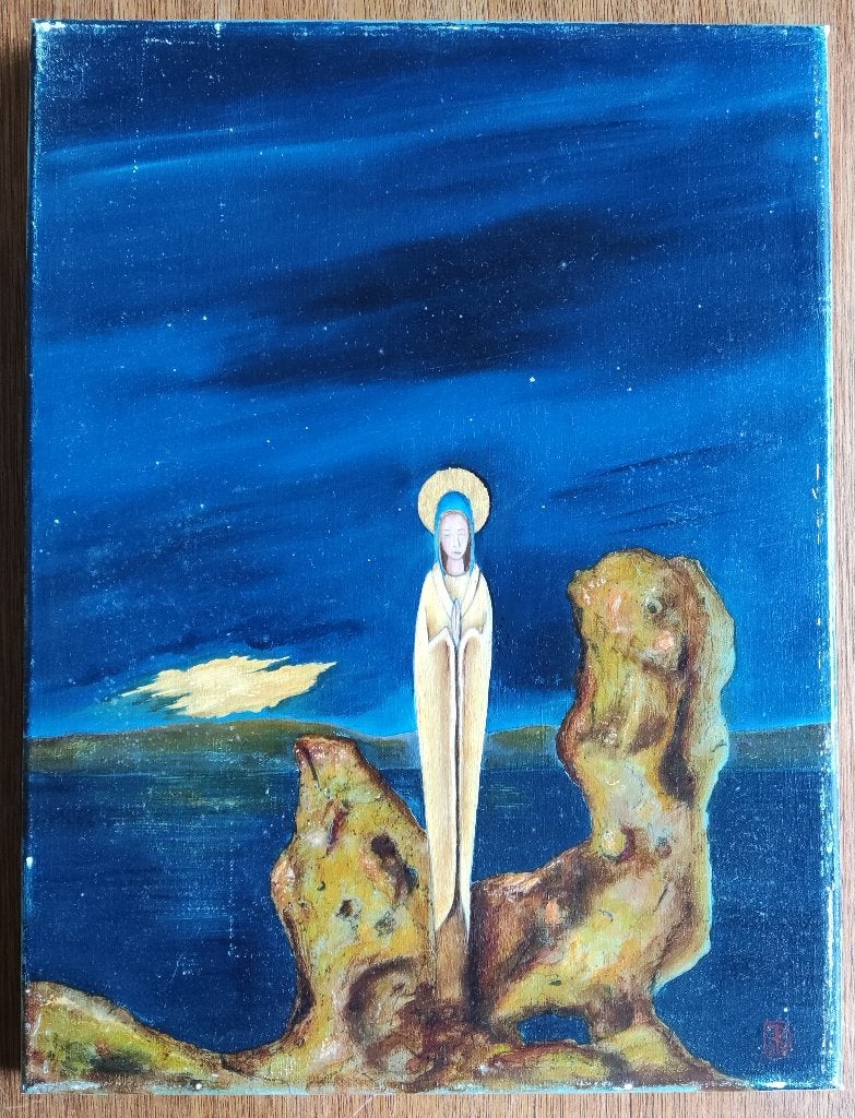 Schilderij De Verschijning - R.J.G. Kauffeld, Ophalen of Verzenden