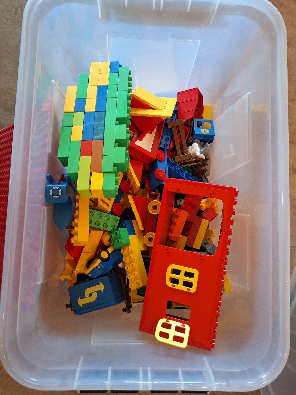 Grote doos Duplo met bouwstenen, en grondplaat, Ophalen, Gebruikt, Overige merken