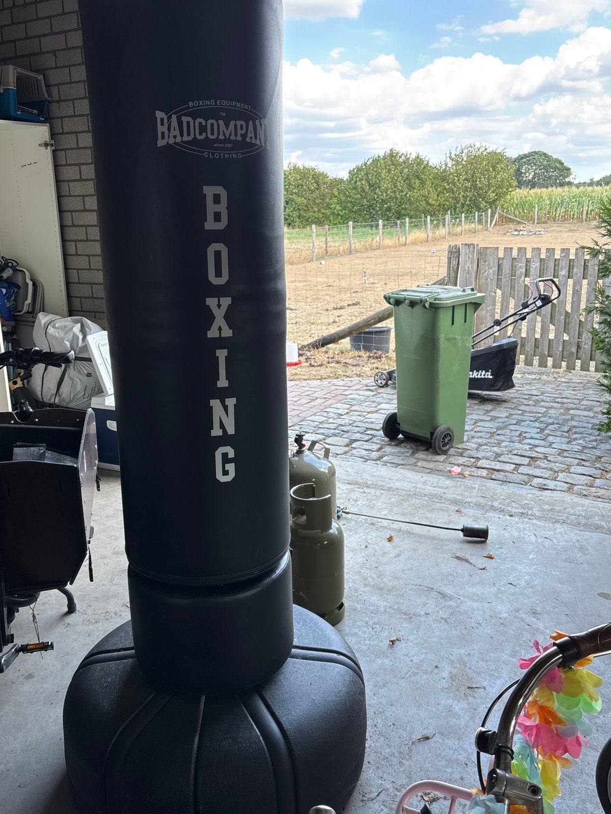 Bokspaal met handschoenen - Badcompany & Reebok, Ophalen, Gebruikt, Bokszak