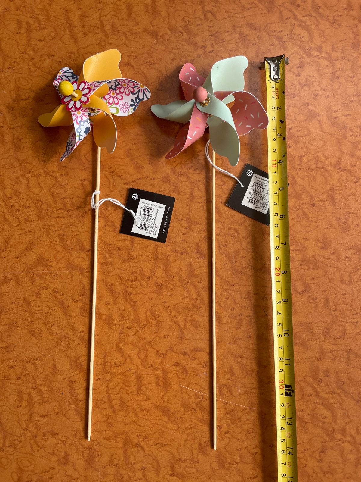 Set van 2 kleurrijke windmolentjes voor decoratie, Ophalen of Verzenden, Nieuw