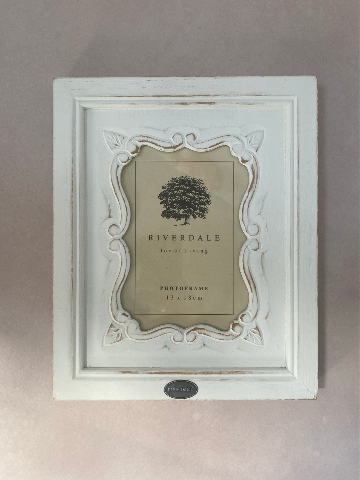 Riverdale Fotolijst 13x18 cm - Wit Hout, Ophalen, Gebruikt, Met sierrand, Fotolijst