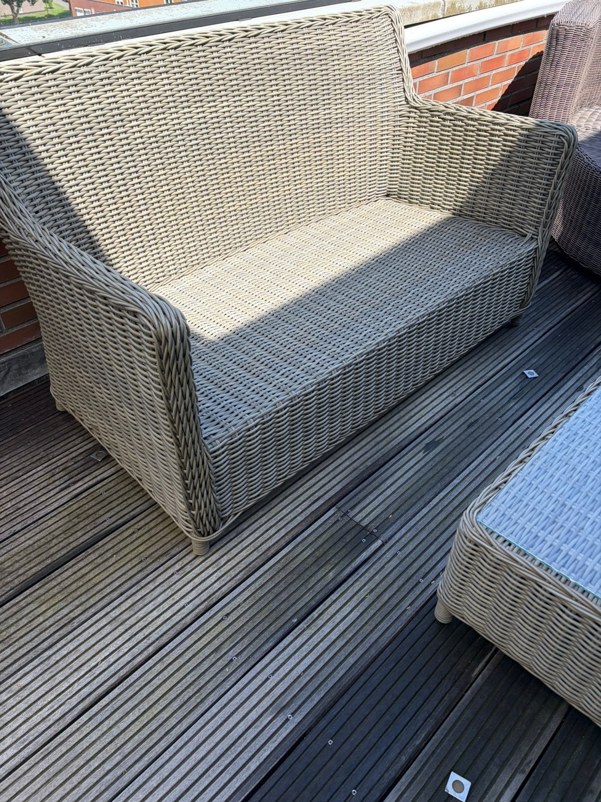 Tuinbankje van Wicker, Tuin en Terras, Tuinbanken, Ophalen, Gebruikt, Wicker