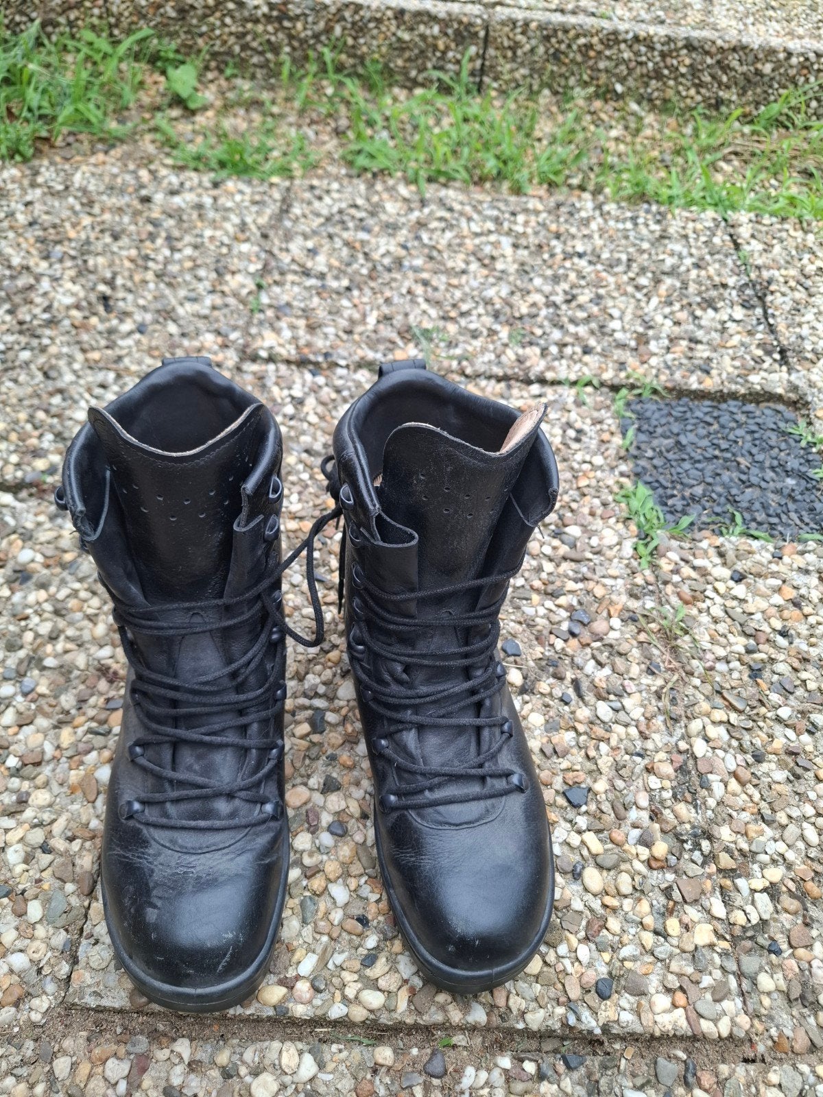 Zwarte leren boots -  maat 41(265 B 08 0319), Kleding | Heren, Schoenen, Ophalen, Onbekend, Zwart, Boots
