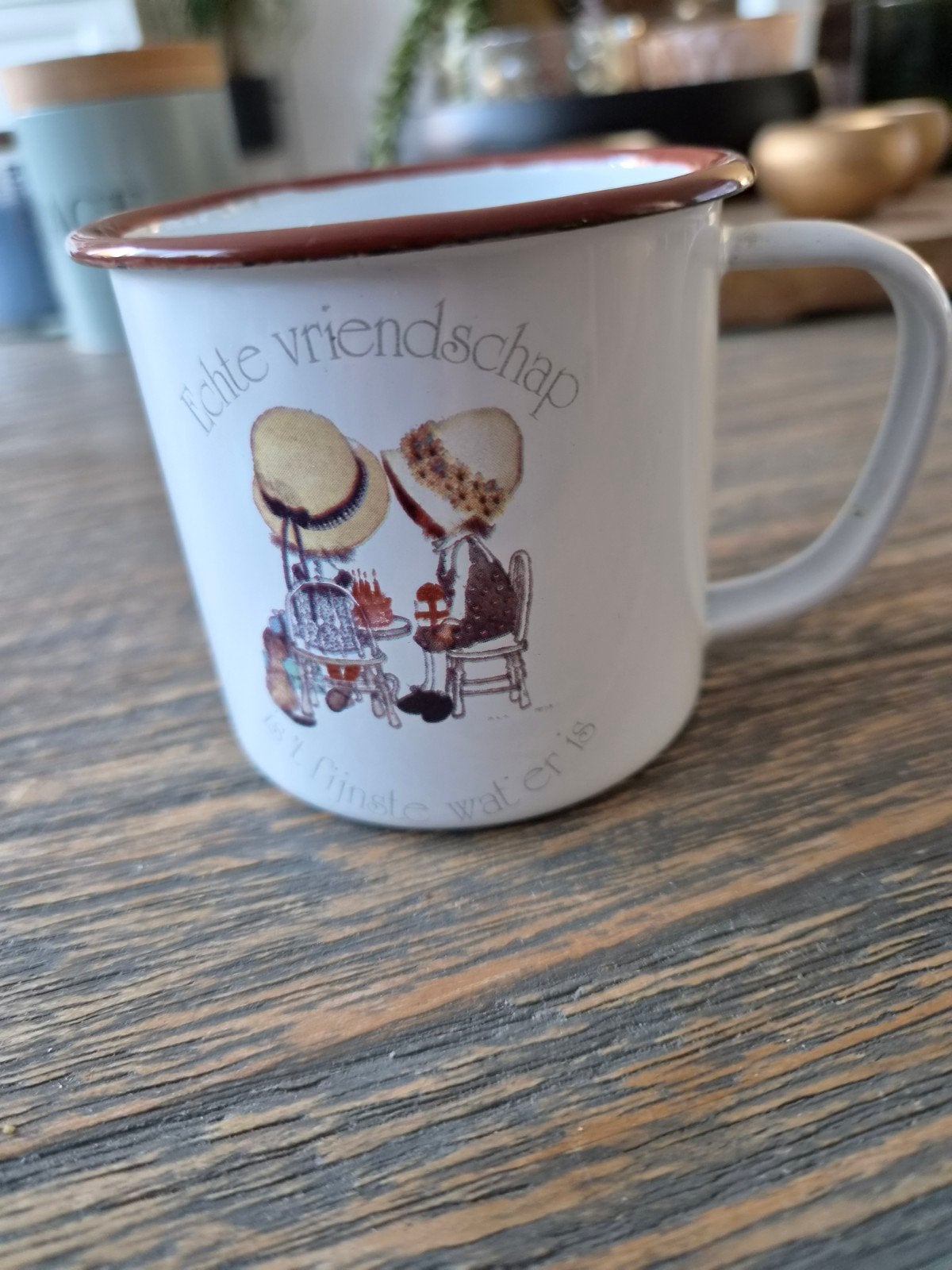 Holly Hobbie emaille beker Sarah Kay geen beschadigingen, Ophalen of Verzenden, Huis en Inrichting