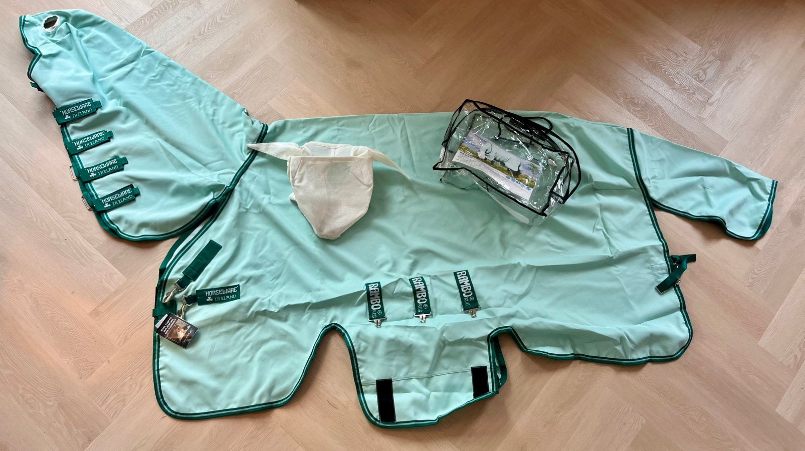 NIEUW Horseware Rambo Sweet Itch Hoodie (175) incl masker, Nieuw, Ophalen of Verzenden, Eczeemdeken, Groen