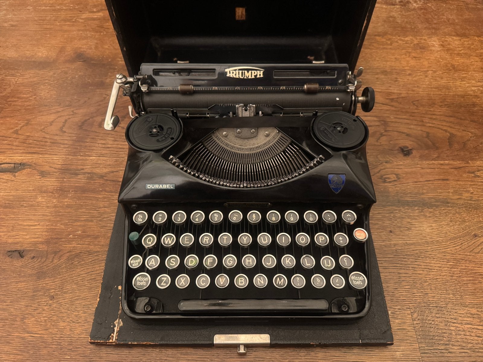 Vintage Triumph Durabel typemachine - jaren '30 werkend, Diversen, Ophalen of Verzenden, Gebruikt