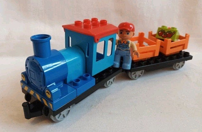 Duplo trein duwtrein uit set 10810 met machinist en wagon, Ophalen of Verzenden, Zo goed als nieuw, Duplo