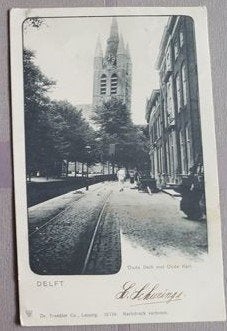 Delft Oude Delft met Oude Kerk. No 15779, Ophalen of Verzenden, Voor 1920, Gelopen, Noord-Brabant