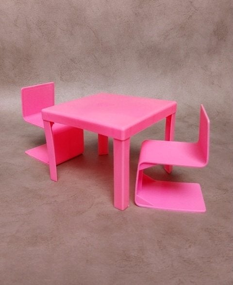 Vintage Barbie tafel & stoelen Barbie "Het Huis", Ophalen of Verzenden, Gebruikt, Barbie